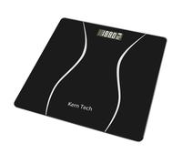 Pèse-personne électronique - Kern Tech - 31 x 30 x 6 cm - limite supérieure 180 kg - Écran LCD Blu-ray - verre trempé de 4 mm - noir