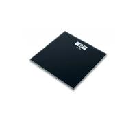 Beurer GS 10 Pèse-personne numérique noir, avec écran LCD, indicateur de surcharge, arrêt automatique, design noir plat et élégant en verre