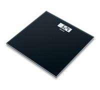 Beurer GS 10 Pèse-personne numérique noir, avec écran LCD, indicateur de surcharge, arrêt automatique, design noir plat et élégant en verre