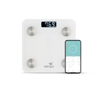 Senya Pèse-personne connecté SYWB-S007 Bluetooth Suivi santé via application Fitday Blanc