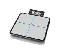 medisana BS 460 Balance d'analyse corporelle numérique, Balance avec écran LCD amovible, Mesure de la graisse corporelle, De la masse musculaire & du poids des os, Jusqu'à 180 kg, Noir / Argent