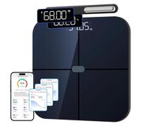 Pèse Personne Impédancemètre,Healthkeep Balance Connectée Wifi & Bluetooth Avec 8 Electrodes Haute Précision 46 Données Corporelle Pour App Incluse Andriod Et Ios,Capacité 180Kg/400Lb,30X30Cm