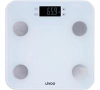 Pese-personne impédancemetre - LIVOO - DOM427W - 7 indicateurs - Max 180 kg - 13 profils - LCD - Marche et arret auto - Blanc