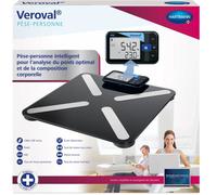 Pèse Personne Intelligent - Veroval - Noir - 180 kg - IMC - Masse Graisseuse