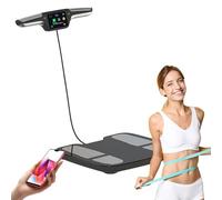 Pèse-Personne numérique, Balance Intelligente 8 électrodes, analyseur de Composition Rechargeable de Haute précision avec Indice BMR, Balance numérique de Graisse corporelle, Mesure des Muscles et