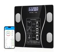 Pèse-personne numérique intelligent de salle de bain, à piles, sans fil, sans recharge, avec surveillance du pourcentage de graisse corporelle pour utilisation domestique, pour femmes et hommes ABS