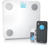Pèse-personne numérique Mybeo, balance d'analyse corporelle, balance corporelle intelligente, balance de graisse corporelle avecd'application Bluetooth, compatible avec les smartwatches, les trackers 