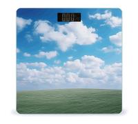 Pèse-personne numérique pour poids corporel avec écran LCD lumineux, haute précision, technologie Step-On, marche/arrêt automatique, balance numérique nuages blancs, ciel, 180 kg