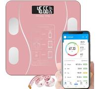 Pèse-personne numérique rechargeable par USB, balance numérique intelligente, graisse corporelle IMC intelligente avec Wi-Fi et Bluetooth, 181,4 kg (rose)