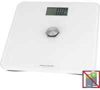 ProfiCare® PC-PW 3112 Pèse-personne numérique sans batterie avec plage de mesure de 5 kg à 180 kg et grand écran LCD Pèse-personne numérique avec énergie cinétique et surface en verre Blanc