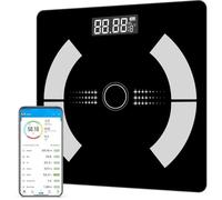Pèse personne salle de bain connecté, balance impédancemètre, 12 données corporelles, 2 piles AAA