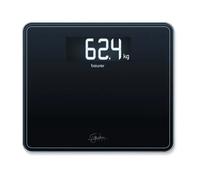 Beurer GS 410 Signature Line, Pèse-personne en verre avec plateau de pesée extrêmement large en verre de sécurité, écran noir élégant au format XXL et capacité de transport jusqu'à 200 kg, Noir