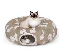 Pesen Lit tunnel pour chat avec coussin doux, jouets pour chats d'intérieur améliorent les liens entre les animaux de compagnie et les propriétaires, encouragent l'exploration et satisfont les