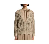 Peserico, Femme, Pulls, Jaune, Taille: 42 FR Cardigan en coton avec sequins