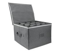 Pesfehhy 1 PCS Boîte de Rangement pour Verre à Vin Boîte de Rangement pour Gobelet Pliable 42.5x32x27cm Gris