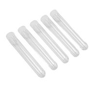 Pesfehhy 100 PièCes SéRies Tubes à Essai en Plastique Transparent avec Bouchons à Vis Blancs Conteneurs D'éChantillonnage Bouteilles Push Caps 12X75Mm