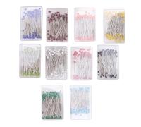 Pesfehhy 1000 Pièces Broches a Coudre 38Mm Verre Tête Sphérique Épingles pour La Couture Composants Décoration de Fleurs avec des Boîtiers Transparents, 10 Couleurs