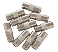 Pesfehhy 10Pcs Metallique Droit de Type F TV PAL Male RF Adaptateur connecteur