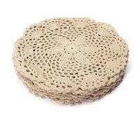Pesfehhy 12 PièCes SéRies Vintage Coton Mat Ronde Main Crochet Dentelle Napperons Fleur Dessous de Verre Lot MéNage Table DéCorative Artisanat Accessoires