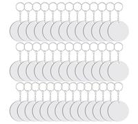 Pesfehhy 120 Pièces de Porte-Clés Ronds par Sublimation Vierges de Transfert de Chaleur Double Face en MDF Porte-Clés Vierges pour Porte-Clés Durables