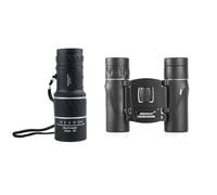 Pesfehhy 2 Pièces 2000X25 HD Zoom Jumelles Portables et Télescope Monotube 16X52 Longue Portée BAK4 Télescope Pliant pour Le Camping