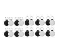 Pesfehhy 20 Pièces Porte-Clés Vierges à Sublimation Paillettes Porte-Clés en Cuir PU Porte-Clés à Transfert de Chaleur Rond Sublimation Blanc Noir