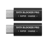 Pesfehhy 2PCS USB Type-C Bloqueur de DonnéEs USB-C Juice Jack Adaptateur Prise en Charge Charge (50V / 5A) ArrêTer Le Vol de DonnéEs (Noir)