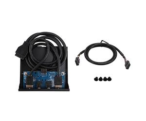 Pesfehhy 3.5 Pouces 2 USB3.0 A Hub + HD Audio vers 20 Broches Panneau de Commande du Lecteur de Disquette