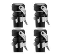 Pesfehhy 4 Pièces Bouchons de Bouteille de Champagne et de Vin en Acier Inoxydable Anti-Fuite Garder au Frais Liège Réutilisable Économiseur Approprié Argent