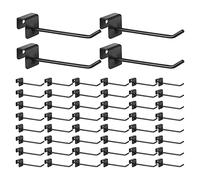 Pesfehhy 48 Pcs Gridwall Crochets 4 Pouces Noir Métal Panneau Crochet Cubicle Manteau Crochet Peg Crochets