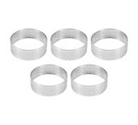 Pesfehhy 5 PièCes 6 Cm Anneau à Circulaire Dessert Perforation en Acier Inoxydable Aux Fruits Quiche Gâteau Mousse Moule Cuisine Moule de Cuisson