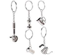 Pesfehhy 5 PièCes CréAtif Café Tamper Porte-CléS Portafilter Moka Pichet Porte-CléS Portable Café Accessoires Cadeau
