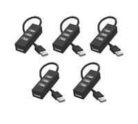 Pesfehhy 5 Pièces Hub USB Multi 2.0 Hub USB Répartiteur Adaptateur Secteur Haute Vitesse 4 Ports Tout en Un pour PC Remplacement D'Ordinateur B