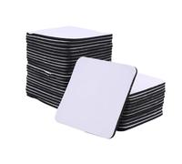 Pesfehhy 50 PièCes SéRies Carré Sublimation Caboteur Sublimation Blanc Tasse sous-Verres Carré Blanc Caoutchouc Bricolage sous-Verres Transfert de Chaleur Tasse Tapis