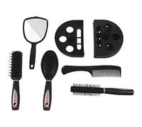 Pesfehhy 5Pcs Brosses À Cheveux Peigne Femmes Dames Soins Des Cheveux Massage Brosse À Cheveux Avec Miroir Et Stand Rose