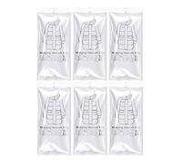 Pesfehhy 6 PièCes de Rangement sous Vide Suspendus pour VêTements éConomiseur D'Espace sous Vide pour VêTements avec Crochet de Cintre