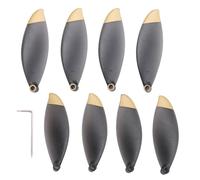 Pesfehhy 8Pcs Accessoires D'Hélice pour Accessoire de Ventilateur D'Aile de Rechange pour Drone Parrot Anafi (Noir et Or)