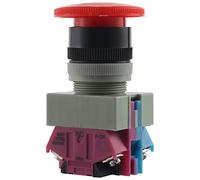 Pesfehhy AC 600V 10A Rouge Champignon Bouton poussoir d'arret Urgence Commutateur 22mm NO NC