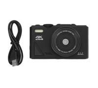 Pesfehhy Appareil Photo Numérique Rétro 64 MP, Stabilisation, Fonction de Pause Vidéo, Écran IPS 3 Pouces, Appareil Photo Numérique pour Vlogging, Noir