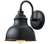 Pesfehhy Applique Murale Vintage Col de Cygne Grange Plat LumièRe Industrielle Vintage Ferme Applique Murale ExtéRieure ImperméAble (Noir)