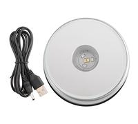 Pesfehhy Base de Plateau Tournant D'Affichage pour l'art en Verre de Cristaux, Support de Base D'Affichage en Cristal Rotatif Coloré de LED avec Le Câble D'Usb