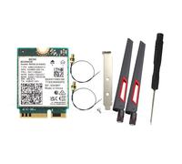 Pesfehhy Carte WiFi BE200 Carte WiFi BE200NGW Carte WiFi + 2Pcs Antenne 10DB BT 5.4 802.11AX Tri-Band M.2 NGFF Adaptateur Réseau sans pour Win10/11