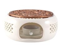 Pesfehhy CéRamique Base de Support de Chauffe-ThéIèRe Base D'Isolation de Chauffe-Thé Thé Café Chauffe-Eau Bougie Support de Base de Chauffage Ustensiles de Thé