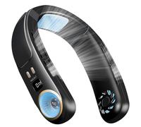 Pesfehhy Climatiseur de Cou Ventilateur de Cou Portable Ventilateurs de Cou sans Lame Rechargeables Qui Soufflent de L'Air Froid Refroidisseur Personnel Noir