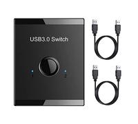 Pesfehhy Commutateur USB KVM USB HUB 3.0 SéLecteur SéLecteur Commutateur KVM pour PC Clavier Souris Imprimante 1 PièCe SéRie Partageant 2 PéRiphéRiques Commutateur USB
