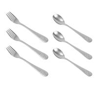 Pesfehhy Couverts de SéCurité pour Enfants en Acier Inoxydable Ours CuillèRe et Fourchette pour Enfants Ensemble de Couverts en MéTal pour Tout-Petits