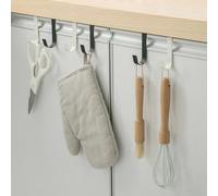 Pesfehhy Crochets Multi-Usages pour Porte D'Armoire de Cuisine, Crochet Arrière pour Suspendre des Vêtements, des Manteaux, des Chapeaux, des Serviettes, Crochet de Rangement Blanc