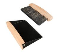 Pesfehhy Ensemble Balayette et Pelle en Bois avec Mini Brosse pour Le Bureau à Domicile, Le Canapé Noir