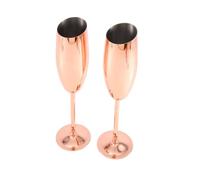 Pesfehhy Ensemble de 2 FlûTes Une Vin en Acier Inoxydable avec Champagne, Verres en ou Rose Incassables, Incassables