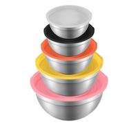 Pesfehhy Ensemble de 5 à MéLanger avec Couvercle, Ensemble de à Salade Gigognes en Acier Inoxydable pour la PréParation, Le MéLange et Le Service